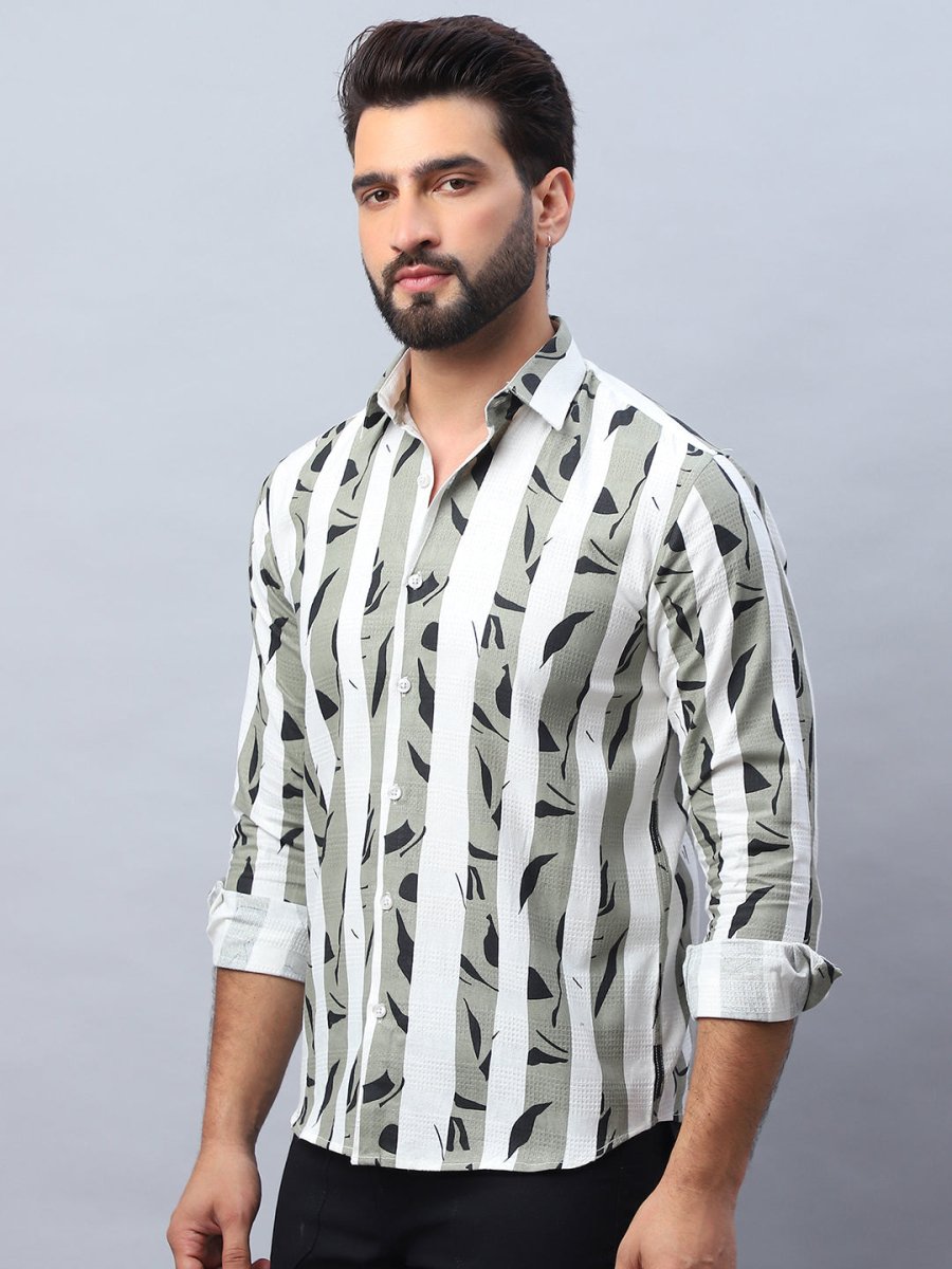 Printed Cotton Casual Shirt For Men - SF_986Pista_S