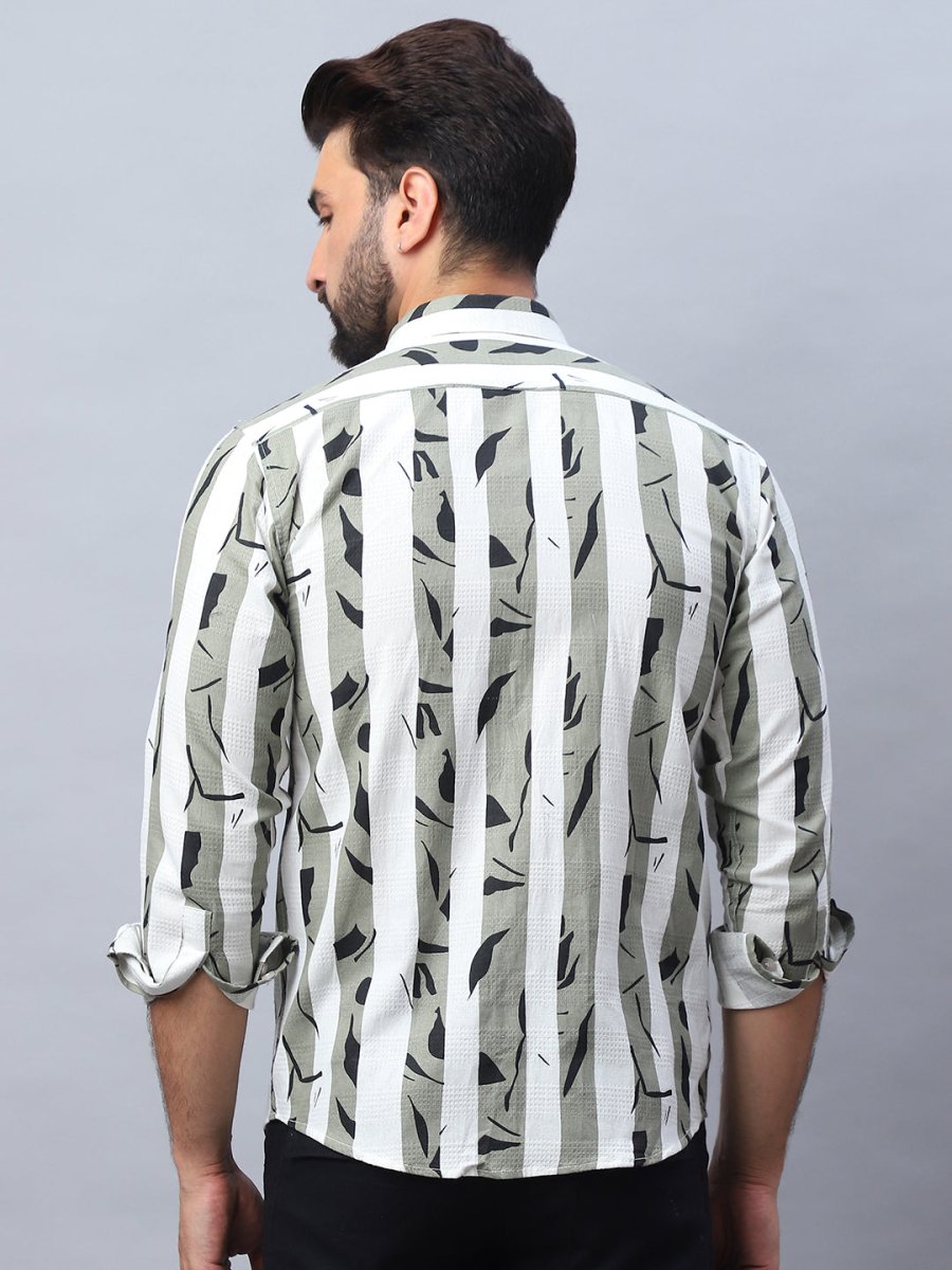 Printed Cotton Casual Shirt For Men - SF_986Pista_S