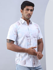 Printed Cotton Casual Shirt For Men - SF_973Blue_S