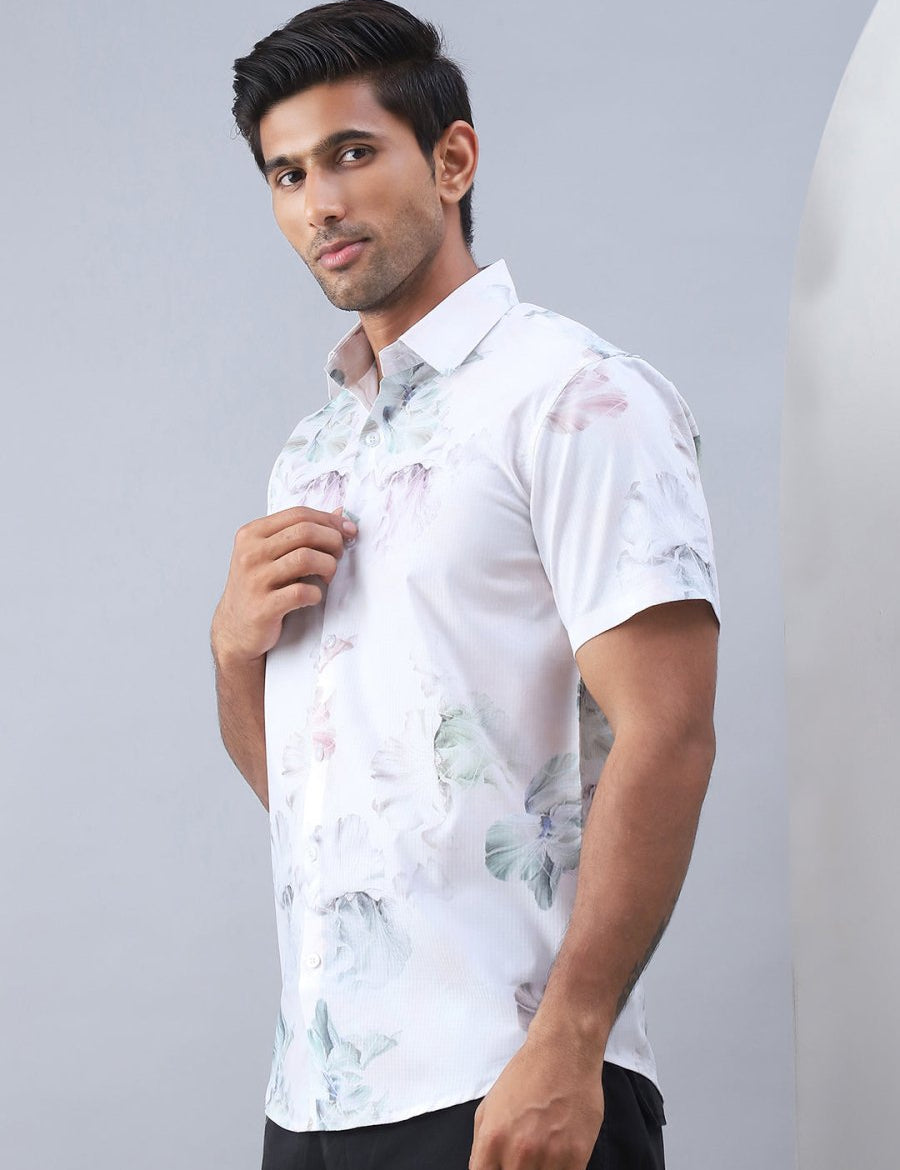 Printed Cotton Casual Shirt For Men - SF_973Green_S