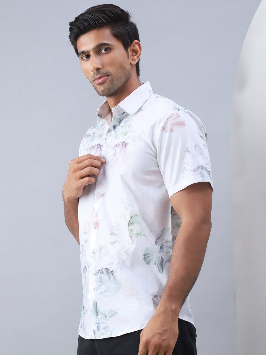 Printed Cotton Casual Shirt For Men - SF_973Green_S