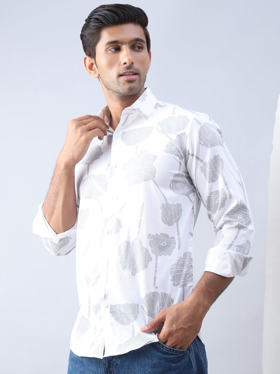 Printed Cotton Casual Shirt For Men - SF_976Off-White_S
