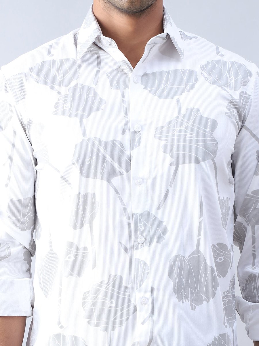 Printed Cotton Casual Shirt For Men - SF_976Off-White_S