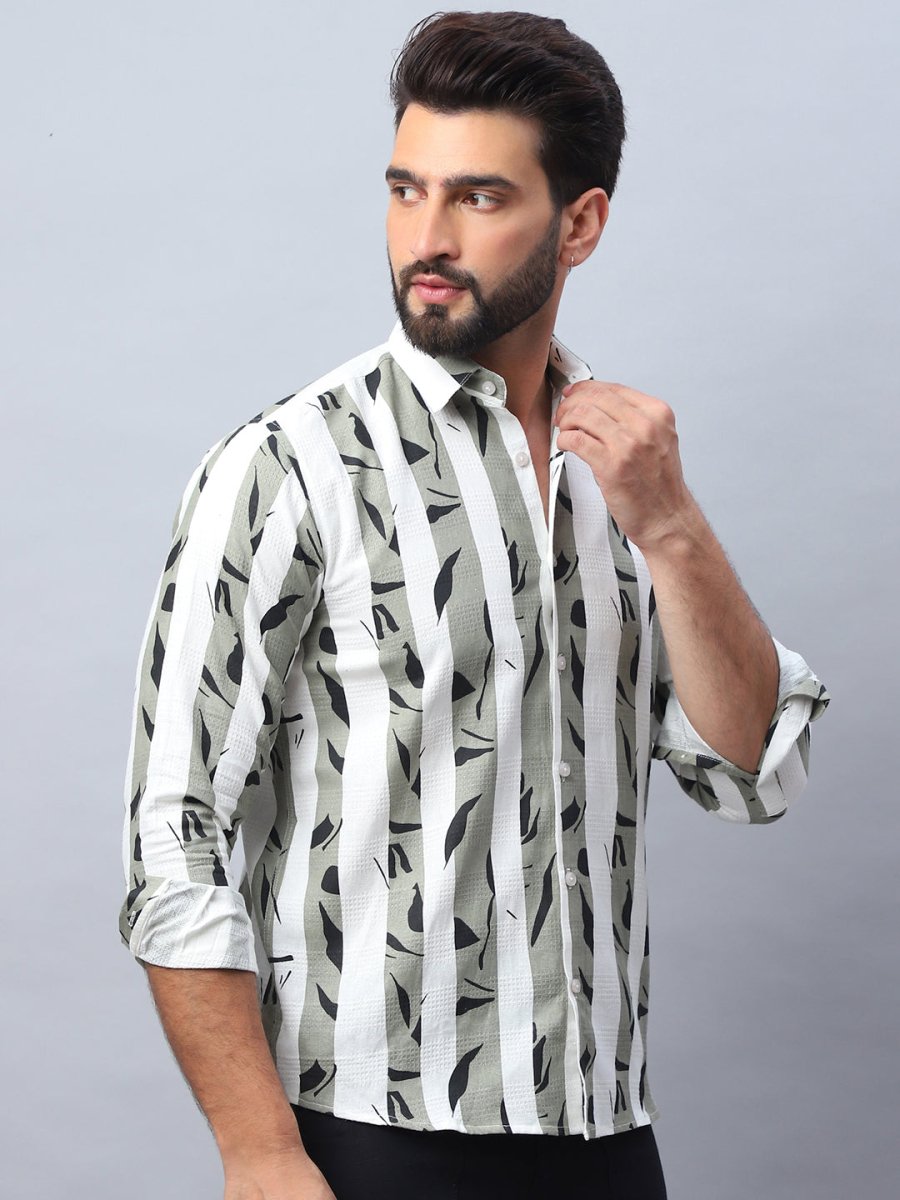 Printed Cotton Casual Shirt For Men - SF_986Pista_S