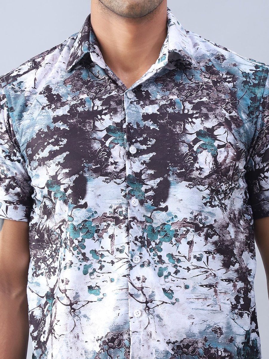 Printed Cotton Casual Shirt For Men - SF_974Green_S