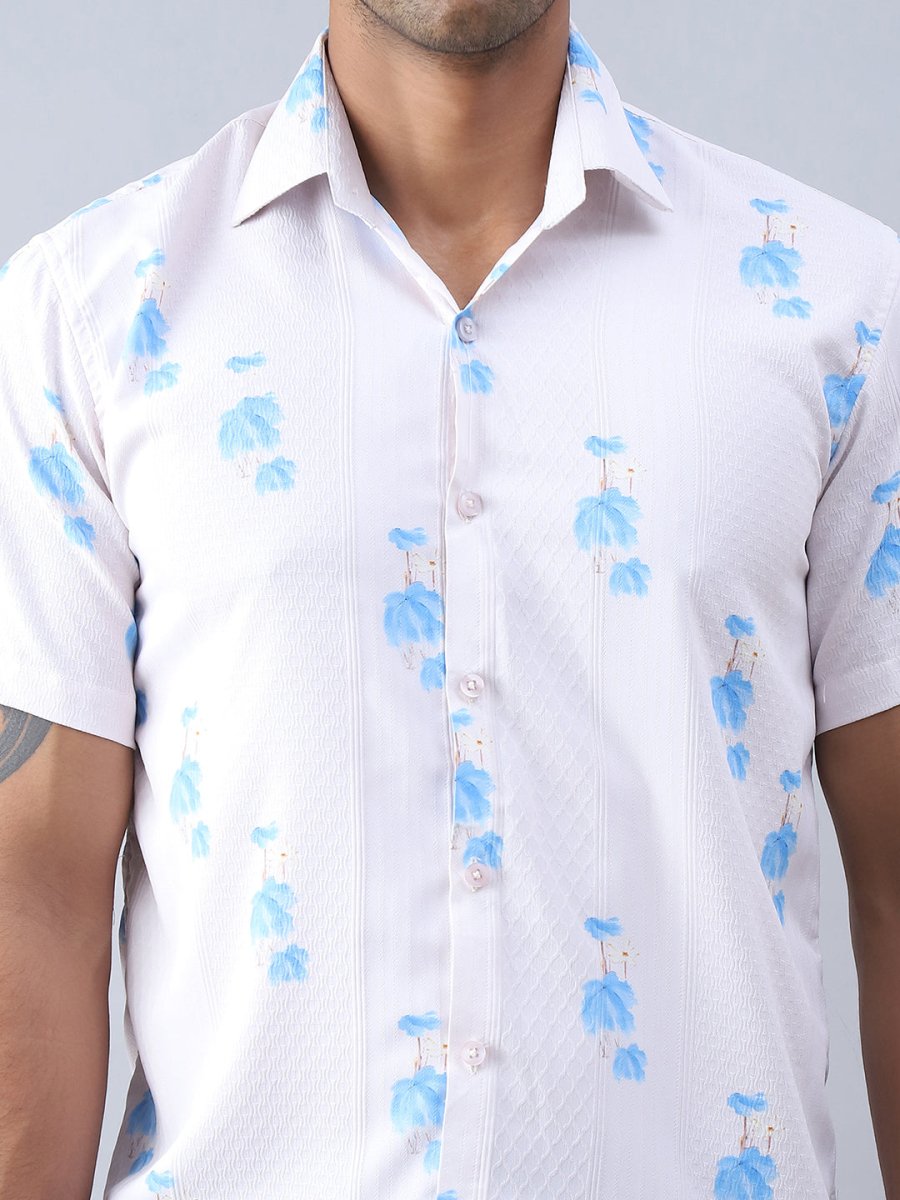 Printed Cotton Casual Shirt For Men - SF_977Cream_S