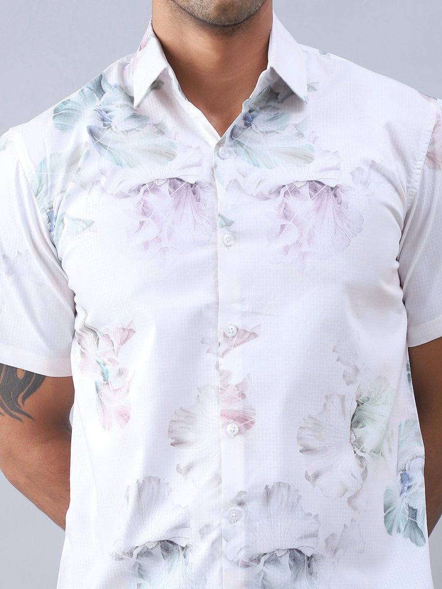 Printed Cotton Casual Shirt For Men - SF_973Green_S