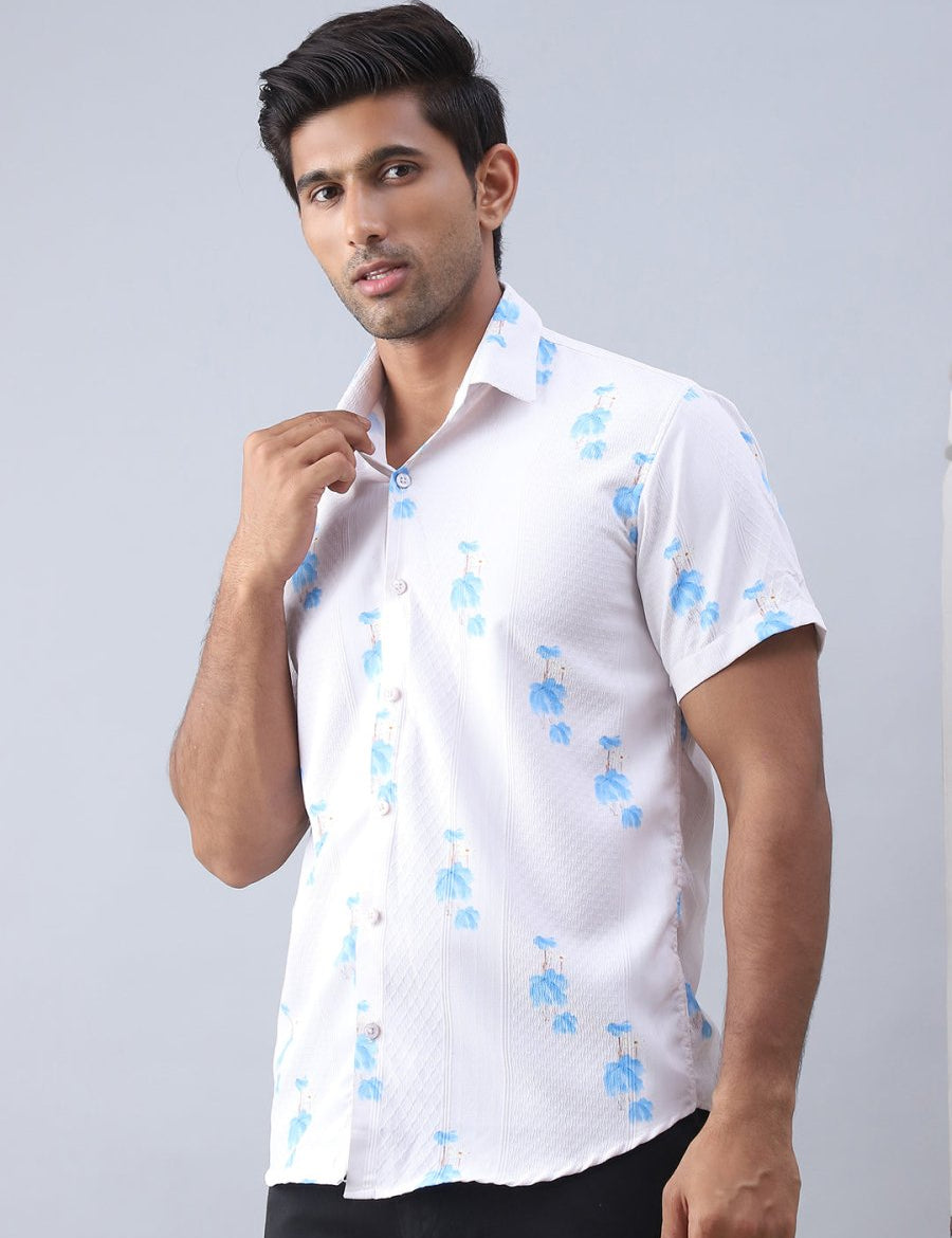 Printed Cotton Casual Shirt For Men - SF_977Cream_S