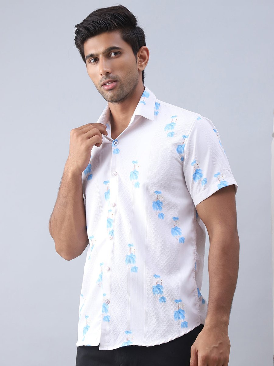 Printed Cotton Casual Shirt For Men - SF_977Cream_S
