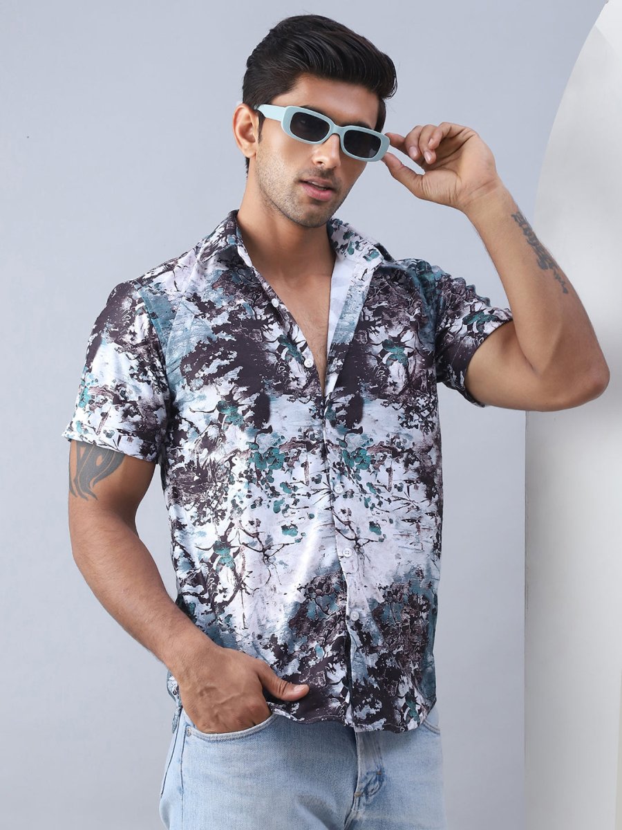 Printed Cotton Casual Shirt For Men - SF_974Green_S