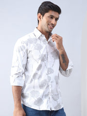 Printed Cotton Casual Shirt For Men - SF_976Off-White_S