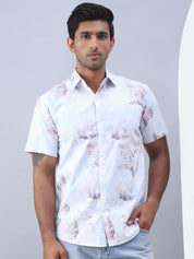 Printed Cotton Casual Shirt For Men - SF_973Blue_S