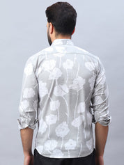 Printed Cotton Casual Shirt For Men - SF_976Grey_S