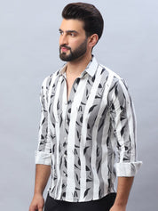 Printed Cotton Casual Shirt For Men - SF_986Grey_S