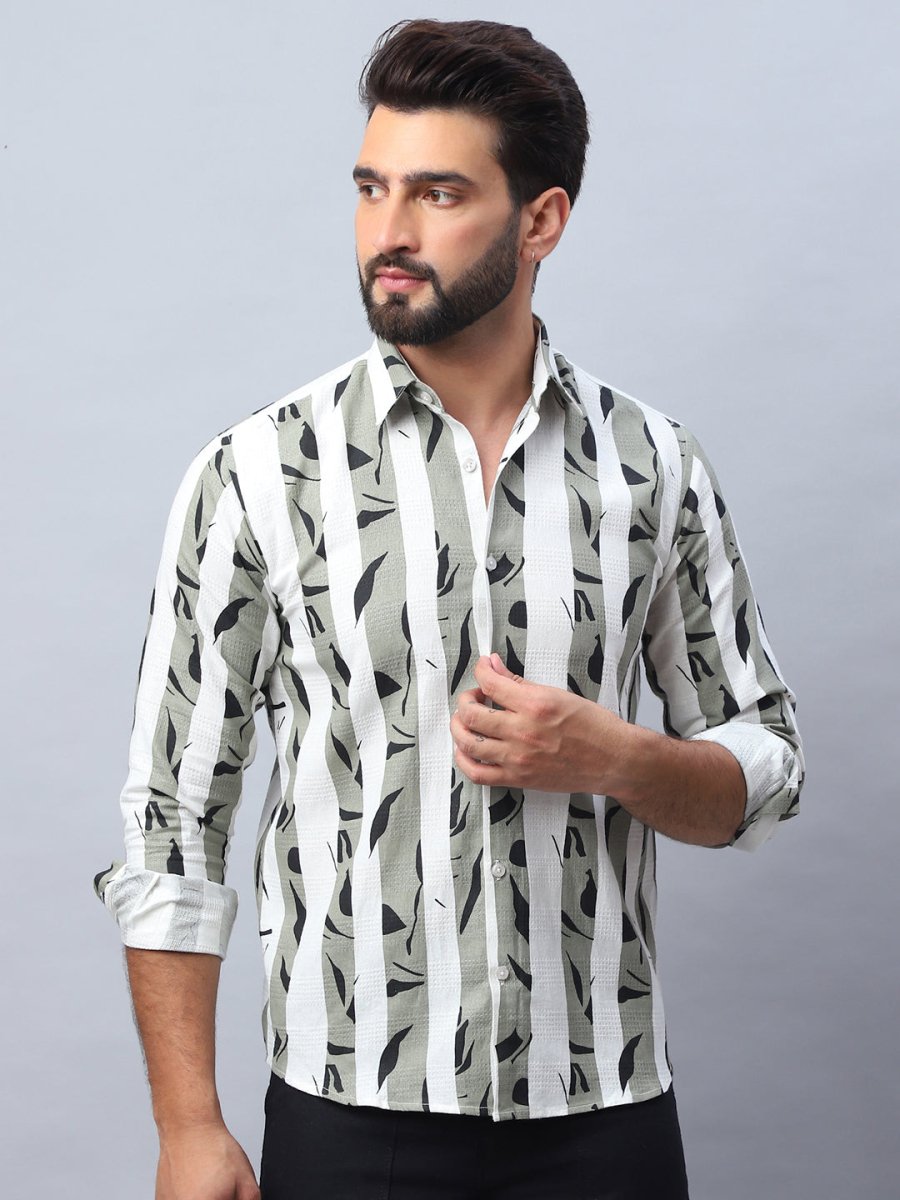 Printed Cotton Casual Shirt For Men - SF_986Pista_S