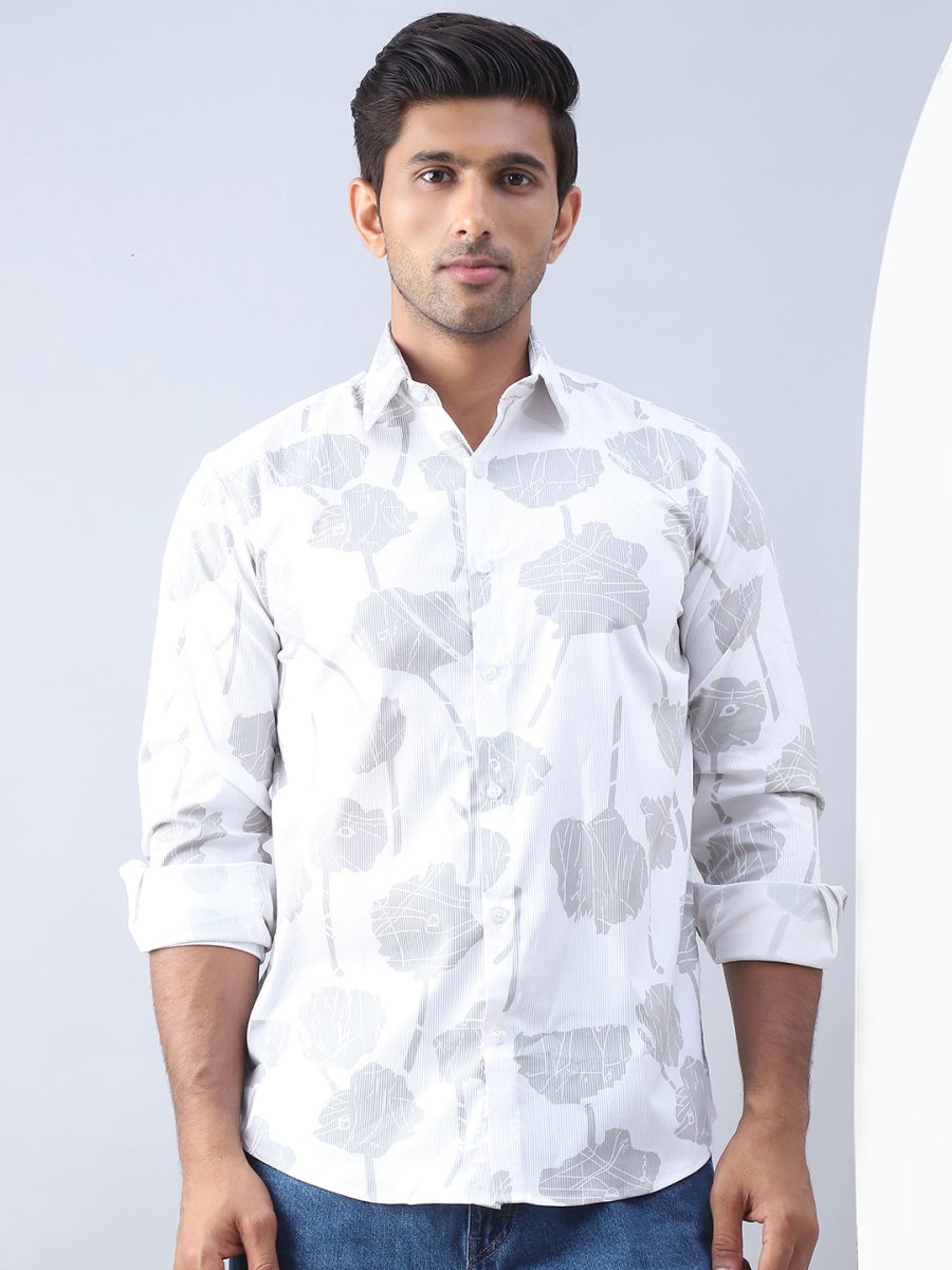 Printed Cotton Casual Shirt For Men - SF_976Off-White_S