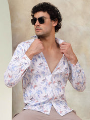 Printed Cotton Casual Shirt for Mens. - SF_945Blue_S