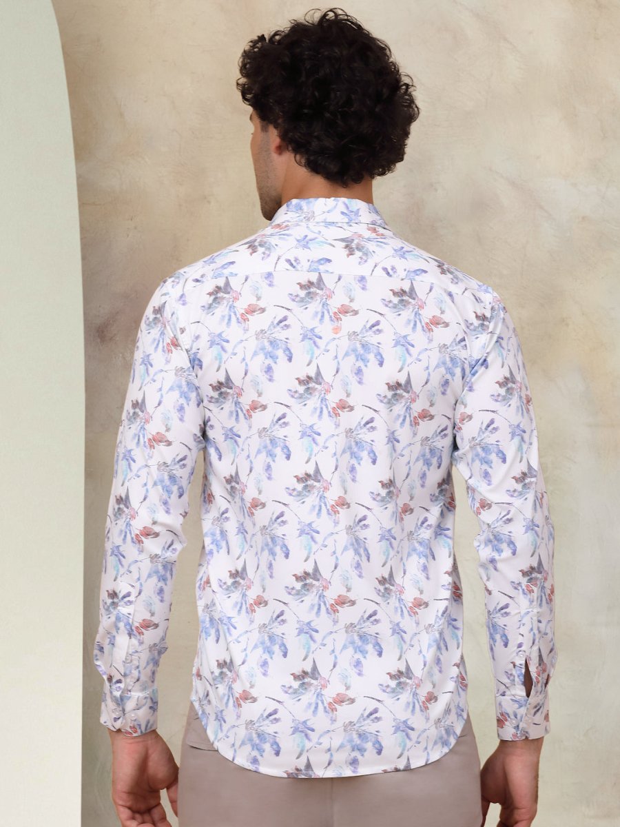 Printed Cotton Casual Shirt for Mens. - SF_945Blue_S