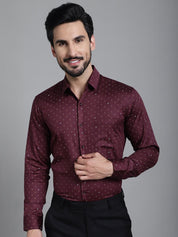 Printed Formal Shirt - SF_906Maroon_S