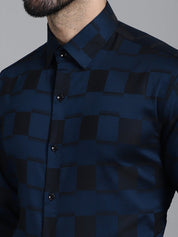 Printed Formal Shirt - SF_901Peacock_S