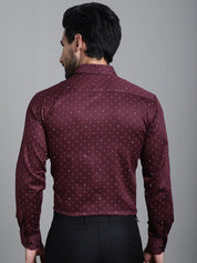 Printed Formal Shirt - SF_906Maroon_S