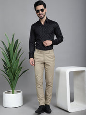 Printed Formal Shirt - SF_906Black_S