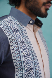 Printed Half Sleeve Lycra Shirt for Men - SF_916Charcoal_S