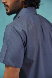 Printed Half Sleeve Lycra Shirt for Men - SF_916Charcoal_S
