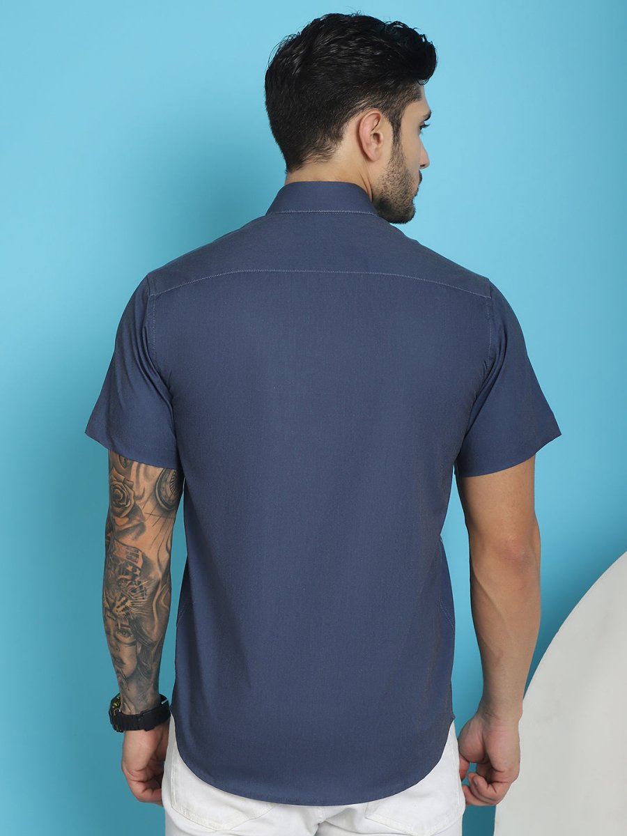 Printed Half Sleeve Lycra Shirt for Men - SF_916White_S