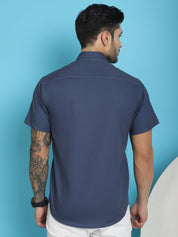 Printed Half Sleeve Lycra Shirt for Men - SF_916White_S