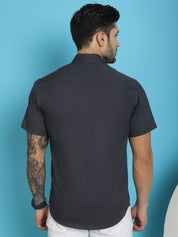 Printed Half Sleeve Lycra Shirt for Men - SF_916Sky_S