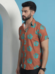 Printed Party Shirt for Men - SF_934Rust_S