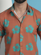 Printed Party Shirt for Men - SF_934Rust_S