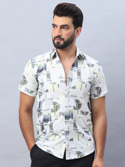 Printed Party Shirt for Men - SF_981Lime_S