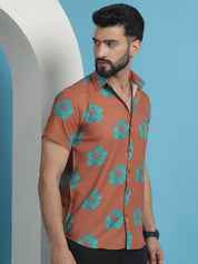 Printed Party Shirt for Men - SF_934Rust_S