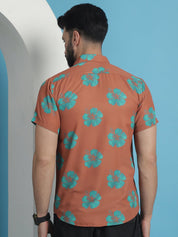 Printed Party Shirt for Men - SF_934Rust_S