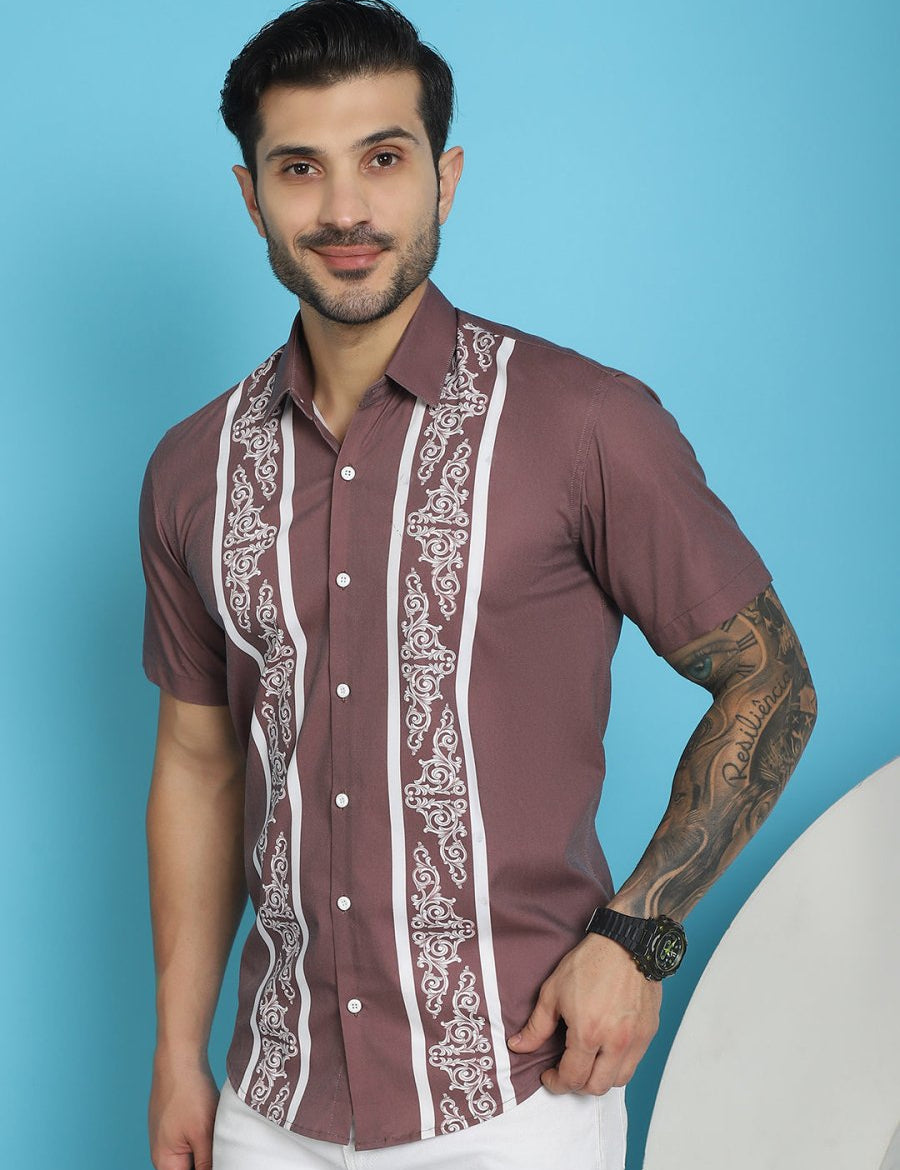 Printed Party Shirt for Men - SF_918Magenta_S