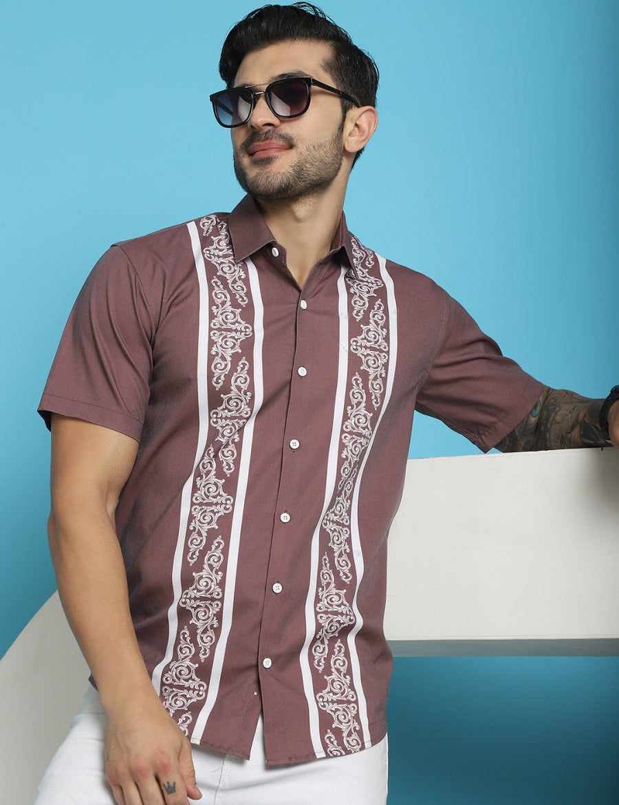 Printed Party Shirt for Men - SF_918Magenta_S