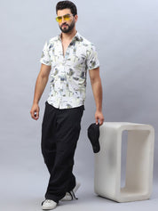 Printed Party Shirt for Men - SF_981Lime_S