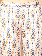 Printed Top and Palazzo Co-ords Set for Women - JNCS_3014White_XS