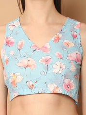 Printed Top With Shorts & shurg - JNCS_3012Blue_XS