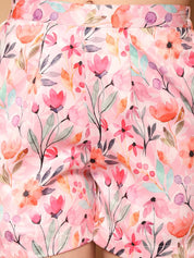 Printed Top With Shorts & shurg - JNCS_3012Pink_XS