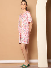 Printed Top With Shorts & shurg - JNCS_3012Pink_XS