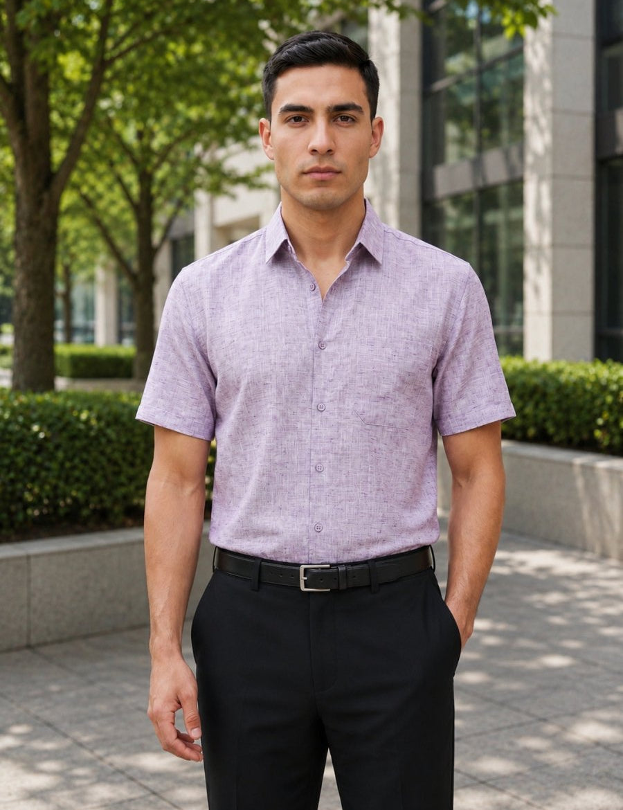 Purple Cotton Formal Shirt For Men - SF_783Purple_S
