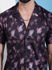 Purple Printed Party Shirt for Men - SF_940Purple_S
