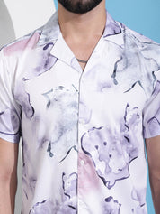 Purple Printed Party Shirt for Men - SF_940Light-Purple_S