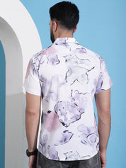 Purple Printed Party Shirt for Men - SF_940Light-Purple_S