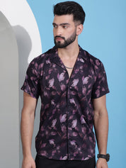 Purple Printed Party Shirt for Men - SF_940Purple_S