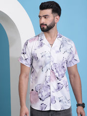Purple Printed Party Shirt for Men - SF_940Light-Purple_S