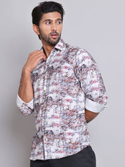 Purple Printed Party Shirt for Men - SF_9021Purple_S